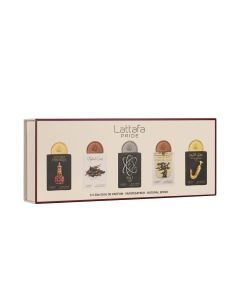 Lattafa Pride Gift Set Collection No.2 Eau De Parfum (Artisan Ethnique 20ml, Natural Oud 20ml, Tharwah Silver 20ml, Eternal Oud 20ml & Ishq Al Shuyukh Gold 20ml)