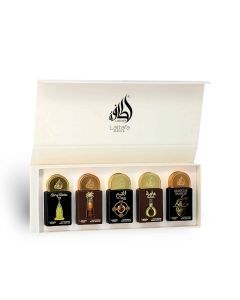Lattafa Pride Gift Set Collection No.4 Eau De Parfum (Art of Arabia III 20ml, Ajwaa 20ml, Al Qiam Gold 20ml, Masa 20ml & Brioche Vanille 20ml)