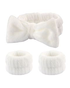 Bobby Warren Spa Headband & Wristband - White (15cm & 7,5cm)