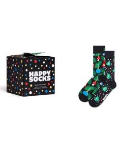 Happy Socks Holiday Tree Gift Set Adult Crew Socks 2 Pairs (Size: 36-40)