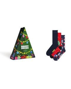 Happy Socks Holiday Tree Gift Set Adult Crew Socks 3 Pairs (Size: 41-46)