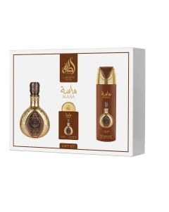 Lattafa Pride Masa Gift Set (Eau De Parfum 100ml & 20ml, Perfumed Spray 200ml & Refillable Bottle)