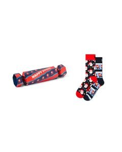Happy Socks Merry Cracker Gift Set Adult Crew Socks 2 Pairs (Size: 36-40)