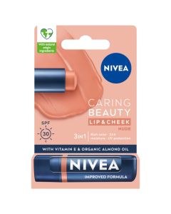 Nivea Caring Beauty Lip & Cheek Lip Balm - Nude (4.8g)