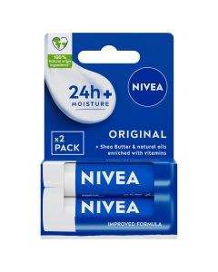 Nivea 2x Pack Lip Balm - Original (2x4.8g)