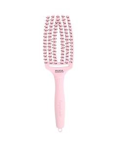 Olivia Garden Fingerbrush Care Iconic Double Bristles Hairbrush - Pastel Pink