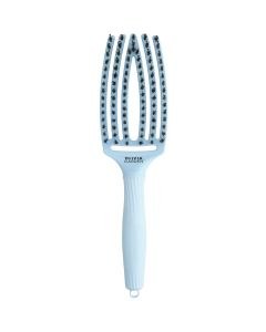 Olivia Garden Fingerbrush Care Iconic Boar & Nylon Hairbrush - Medium Pastel Blue