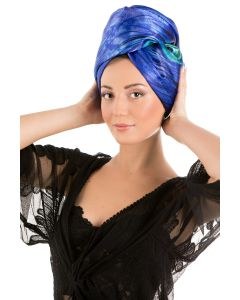 La Cocona Luxury Satin Hair Towel Wrap - Peacock