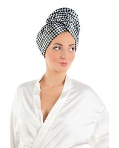 La Cocona Luxury Satin Hair Towel Wrap - Pepita