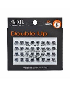 Ardell Professional Double Up 2X Volume Trio Lash 3-In-1 Duralash Knotted Flare Trios - Medium Black (32pcs)