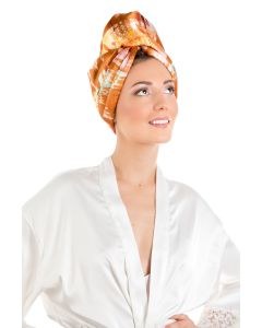 La Cocona Luxury Satin Hair Towel Wrap - Sahara