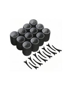 Bobby Warren Self-Holding Hair Curler Set & Clips - Medium Black (24pcs)