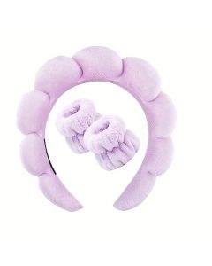 Bobby Warren Spa Headband & Wristband Set - Lilac (3pcs)