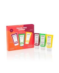 Q+A Travel Trio Bodycare Gift Set (Body Wash 50ml, Scrub 50ml & Lotion 50ml)