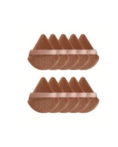 Bobby Warren Triangle Shaped Velvet Powder Puffs - Brown (10pcs)
