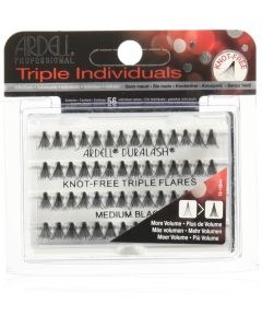 Ardell Professional Triple Individuals Knot-Free Triple Flairs Eyelashes - Medium Black (56pcs)
