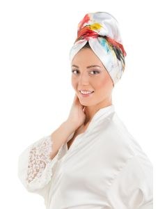 La Cocona Luxury Satin Hair Towel Wrap - White Artist