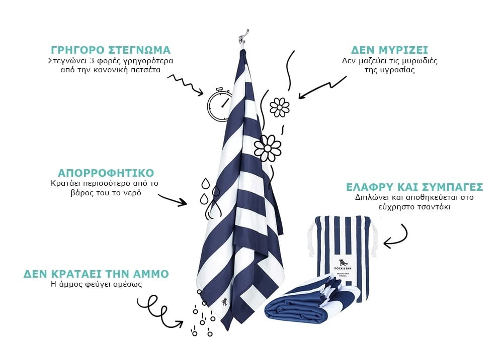 Dock & Bay Πετσέτα Θαλάσσης Quickdry Cabana - Phi Phi Pink (160x90cm) φωτογραφία