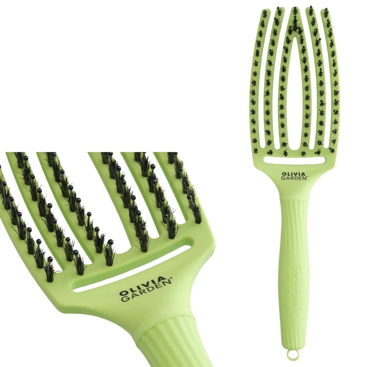 Olivia Garden Fingerbrush Dolce Vita Hairbrush - Green Pistachio φωτογραφία
