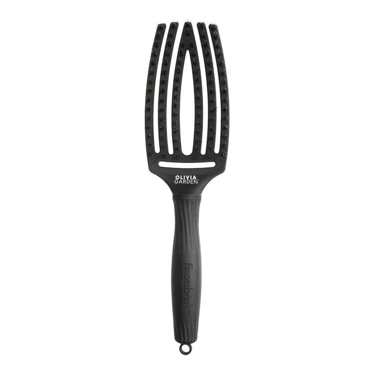 Olivia Garden Fingerbrush Care Iconic Boar & Nylon Hairbrush - Medium Black