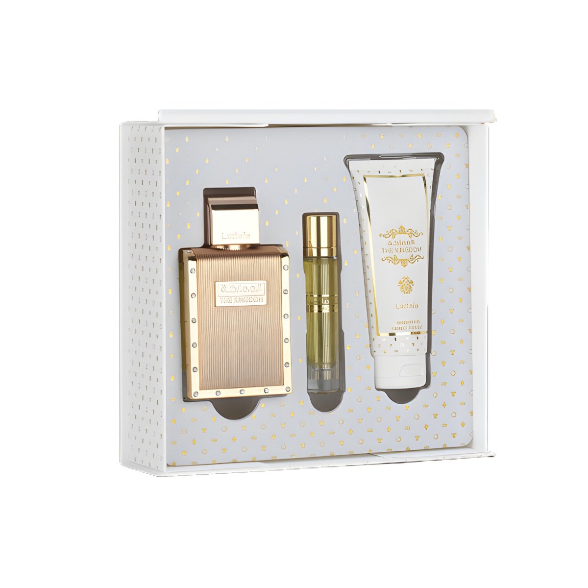 Lattafa Lattafa Fragrance Gift Set The Kingdom Men (Eau De Parfum 100ml & 12ml & Shower Gel 100ml)