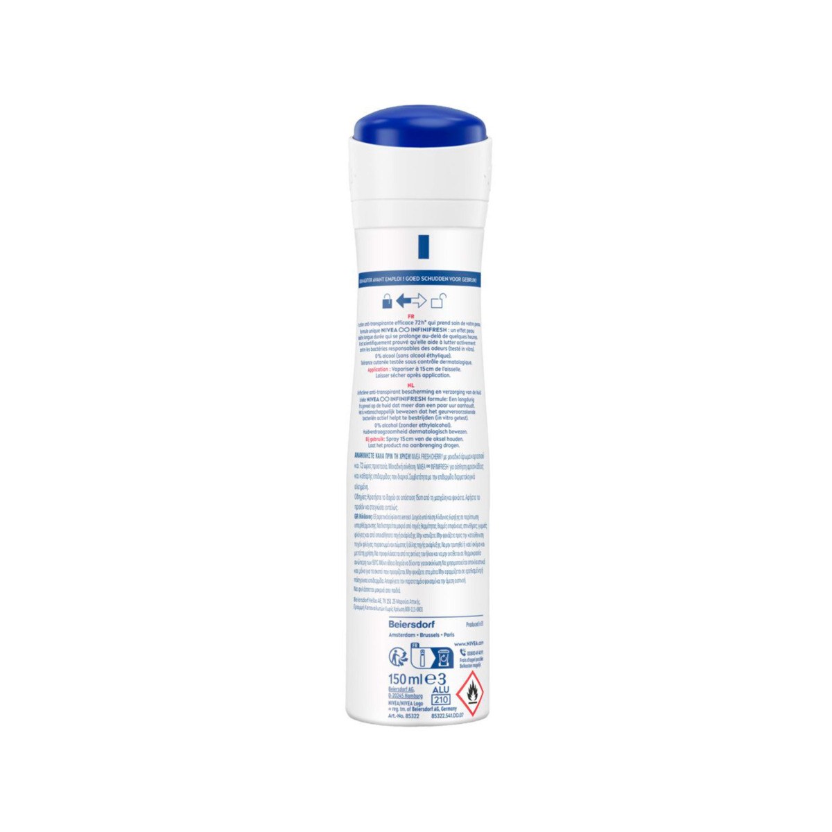 Nivea Fresh Cherry Antibacterial Infinifresh Derma 72h Active Protection Anti-Transpirant Spray (150ml) φωτογραφία