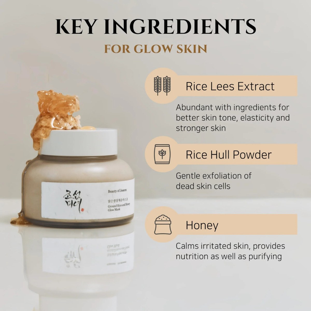 Beauty of Joseon Ground Rice & Honey Glow Mask (150ml) φωτογραφία