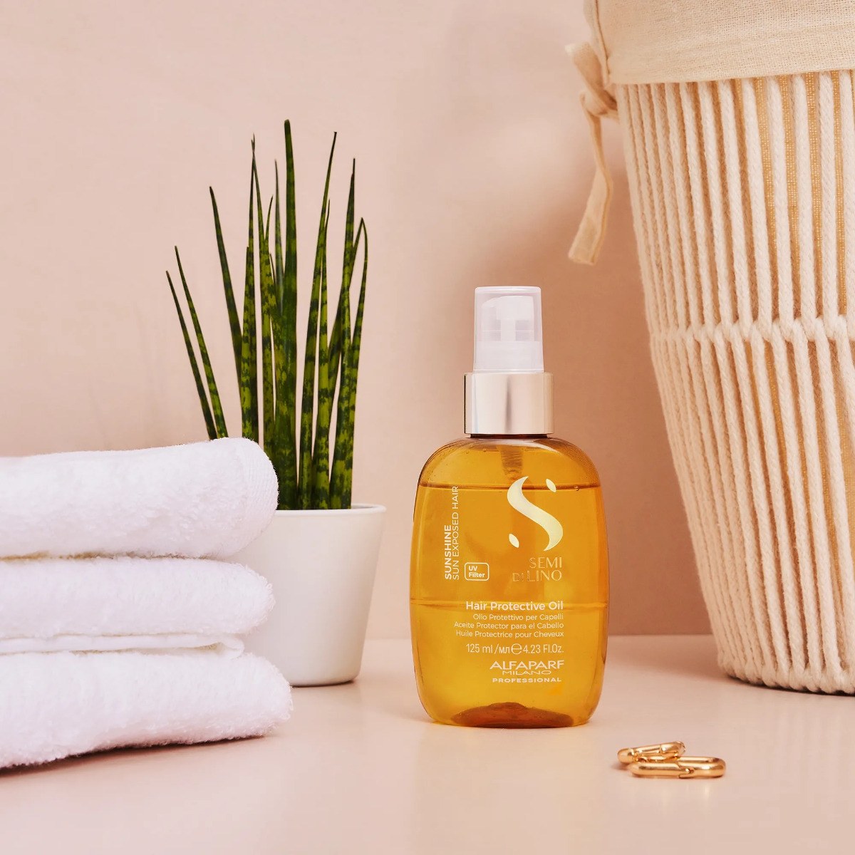 Alfaparf Milano Professional - Semi Di Lino Sunshine Sun Exposed Hair Hair Protective Oil (125ml) φωτογραφία