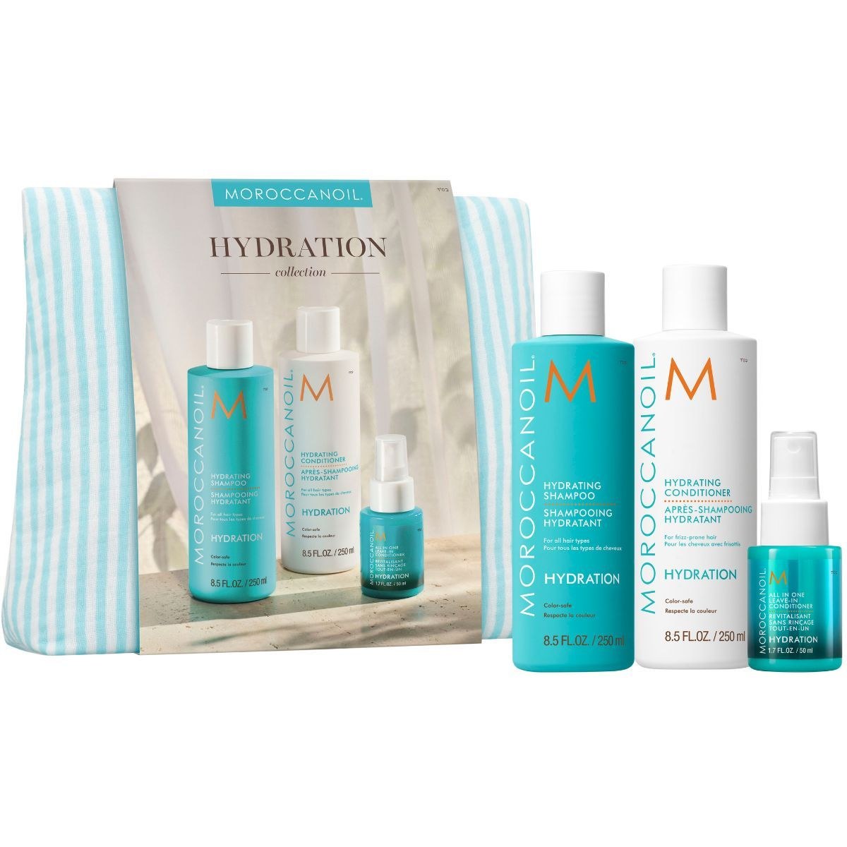 Moroccanoil Hydration Collection Spring Set (Shampoo 250ml, Conditioner 250ml & Leave-in Conditioner 50ml)