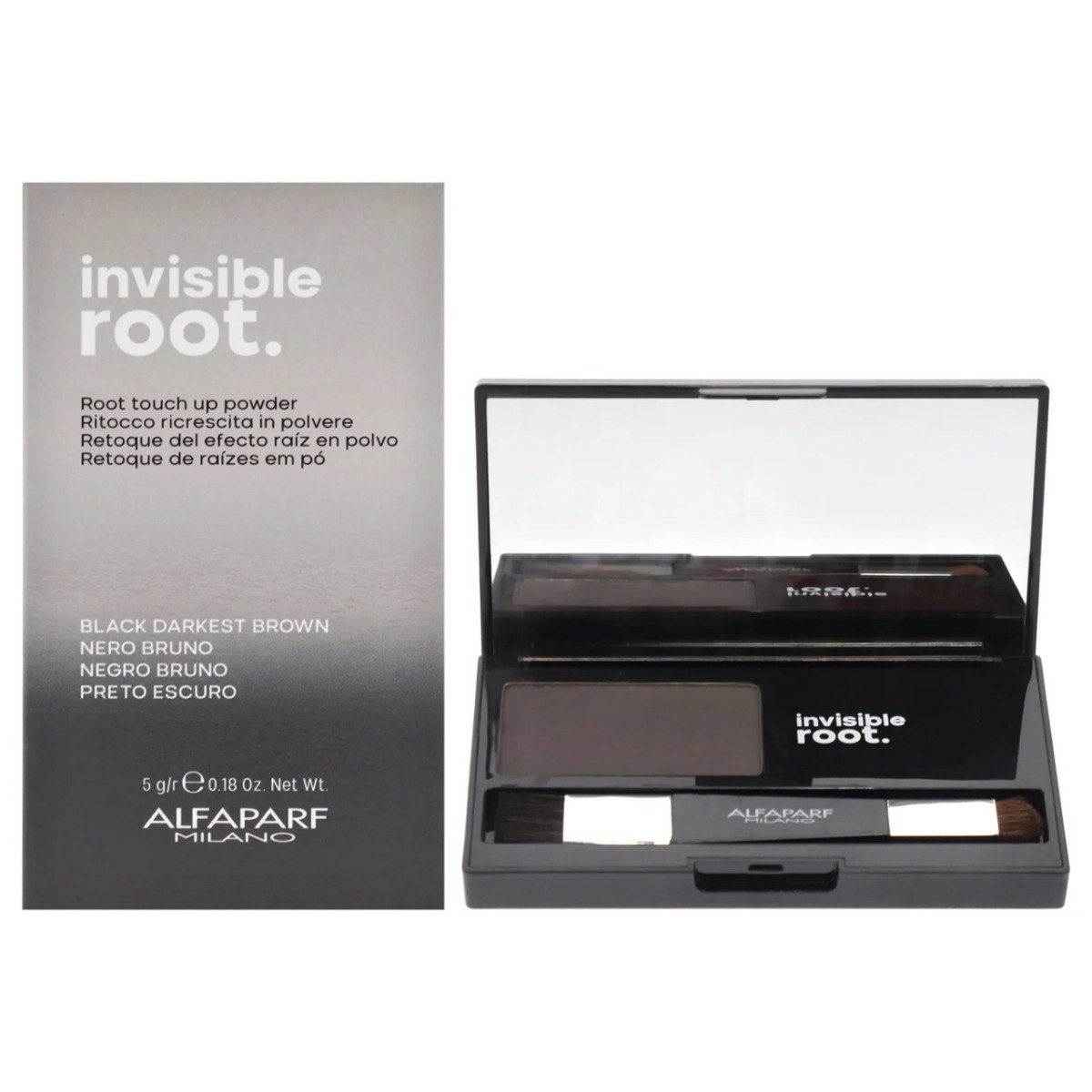 Alfaparf Milano Invisible Root Touch Up Powder - Black Darkest Brown (5g)