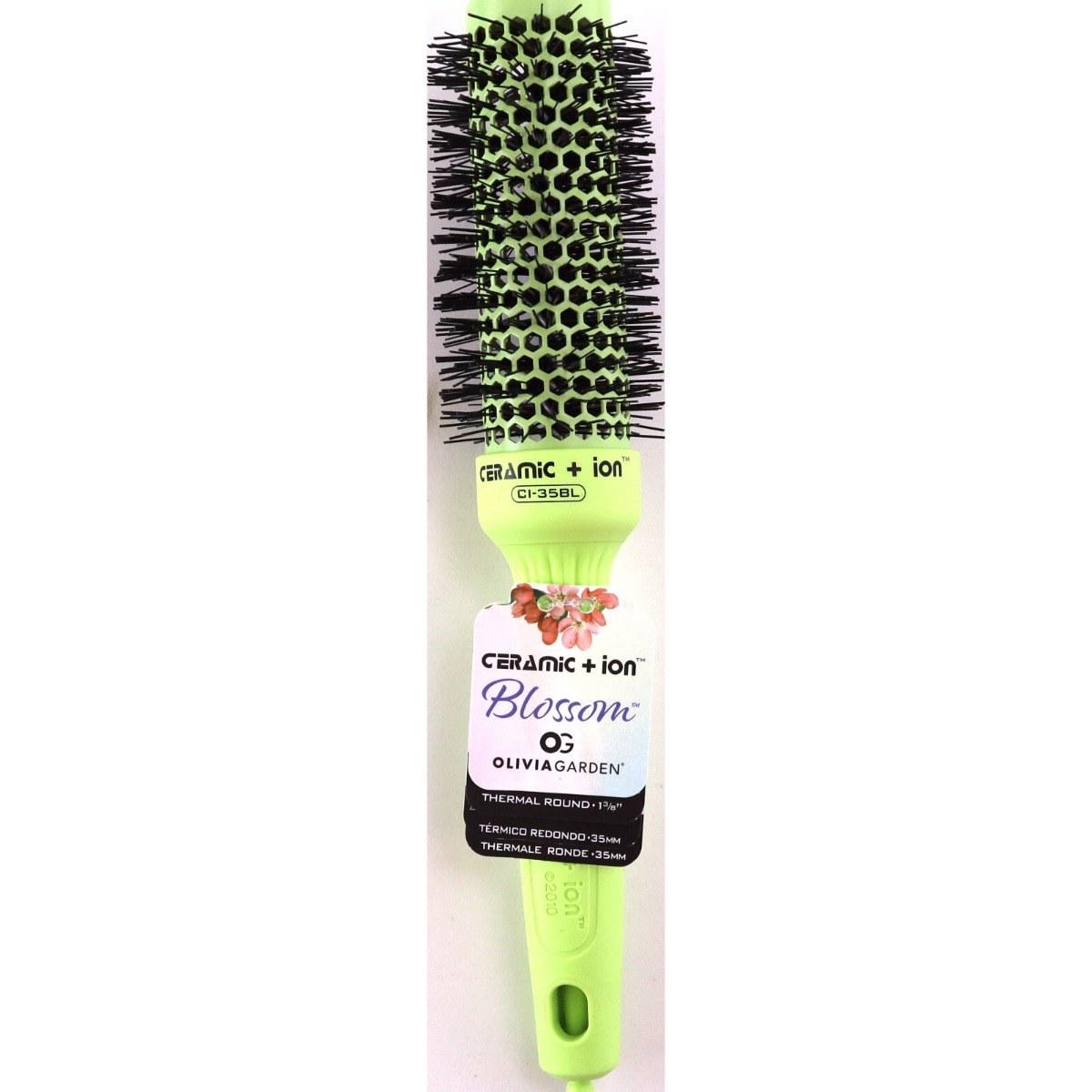 Olivia Garden Ceramic + Ion Blossom CI-35BL Thermal Round Brush - Green (35mm) φωτογραφία