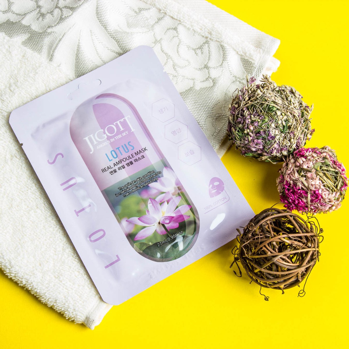 Jigott Angel's In The Sky Lotus Real Ampoule Mask (27ml) φωτογραφία