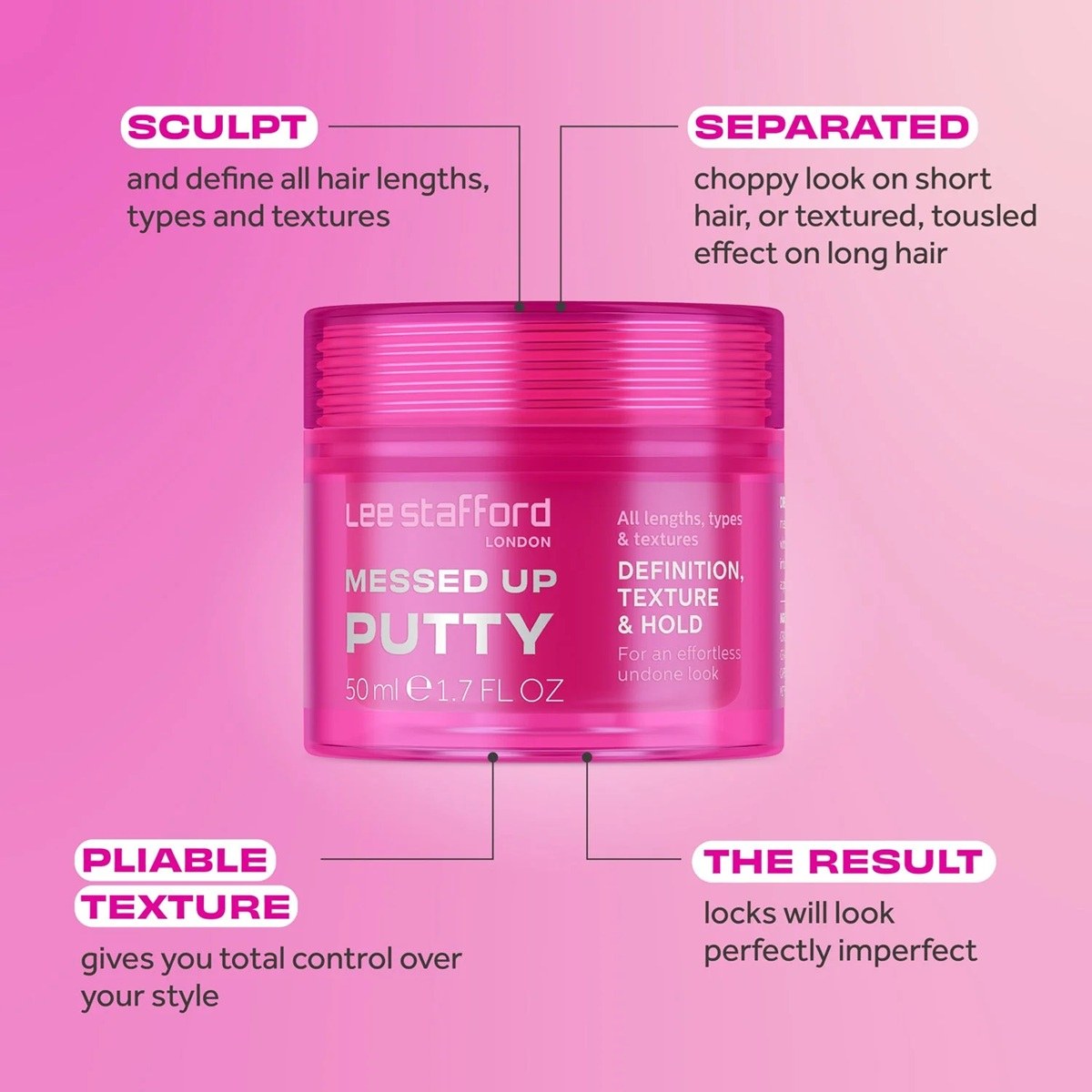 Lee Stafford Messed Up Putty (50ml) φωτογραφία