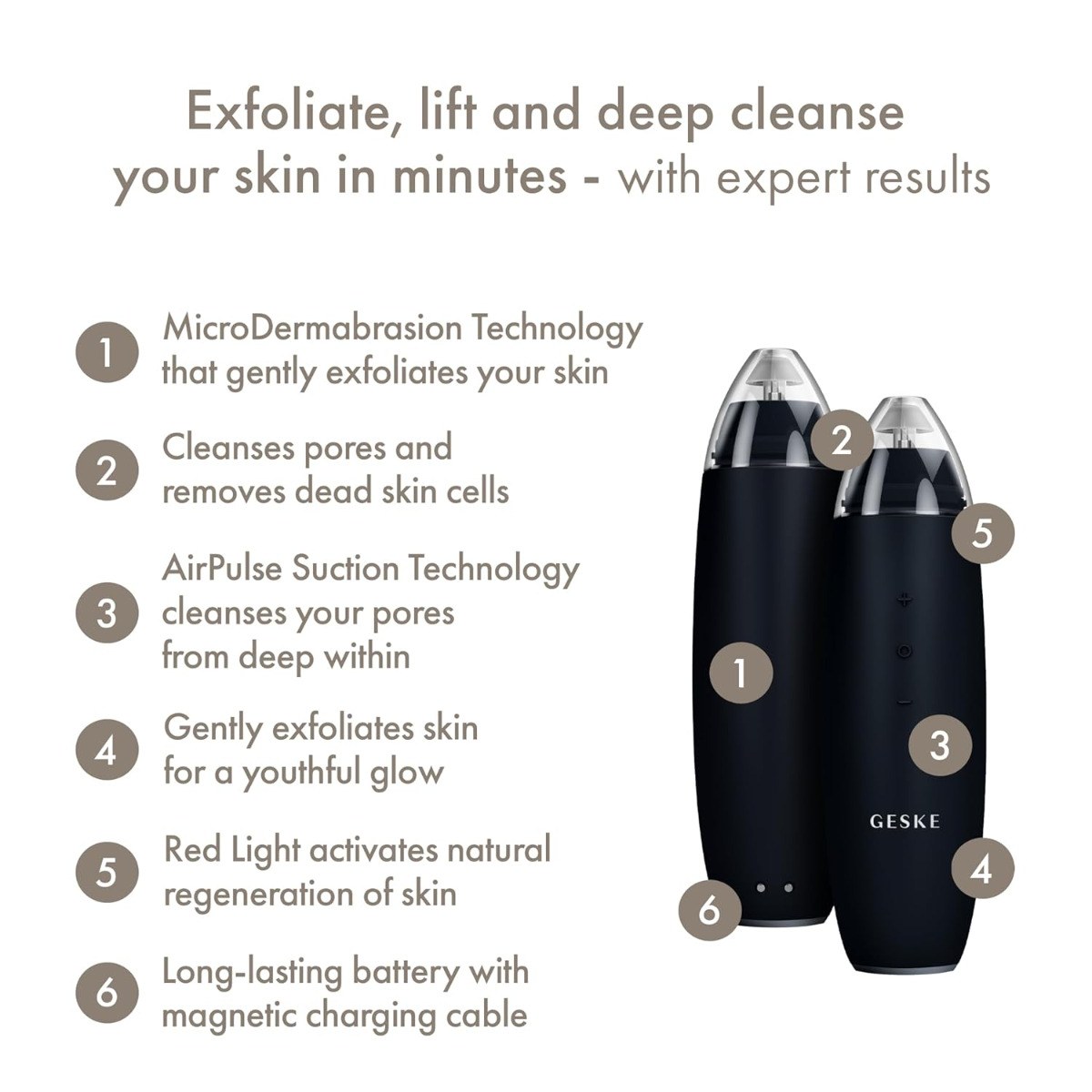 Geske MicroDermabrasion Blackhead Remover 7 in 1 - Black φωτογραφία