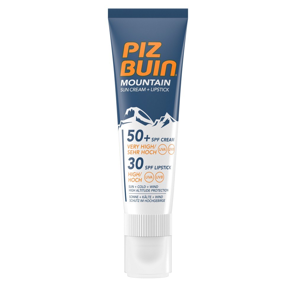 Piz Buin Mountain Sun Cream 50+ SPF + Lipstick 30 SPF (20ml)