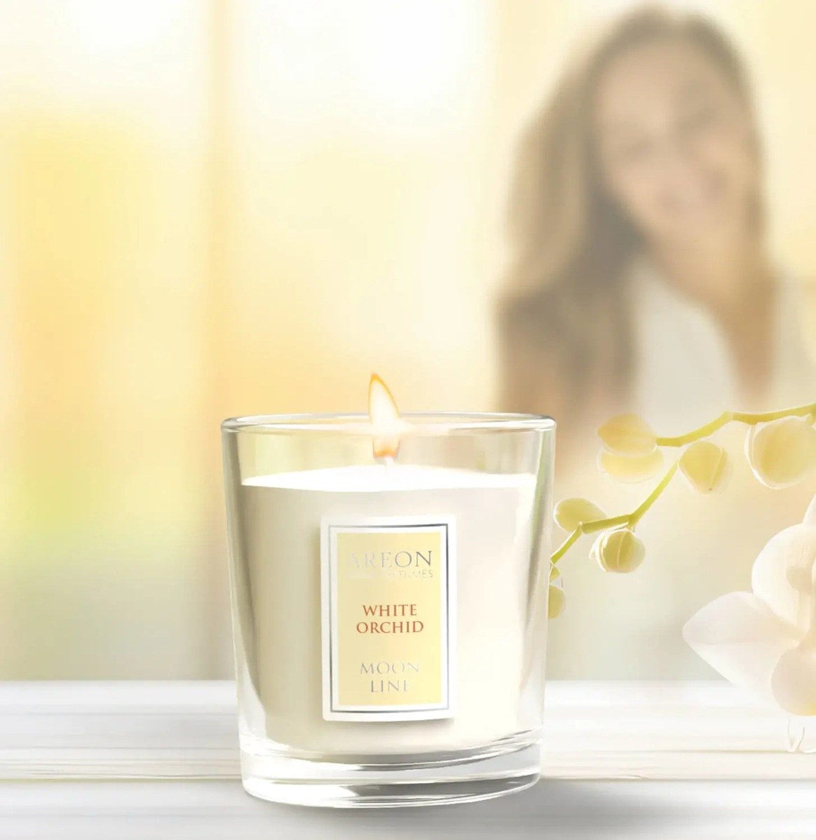 Areon Home Perfumes Scented Candle Moon Line - White Orchid φωτογραφία