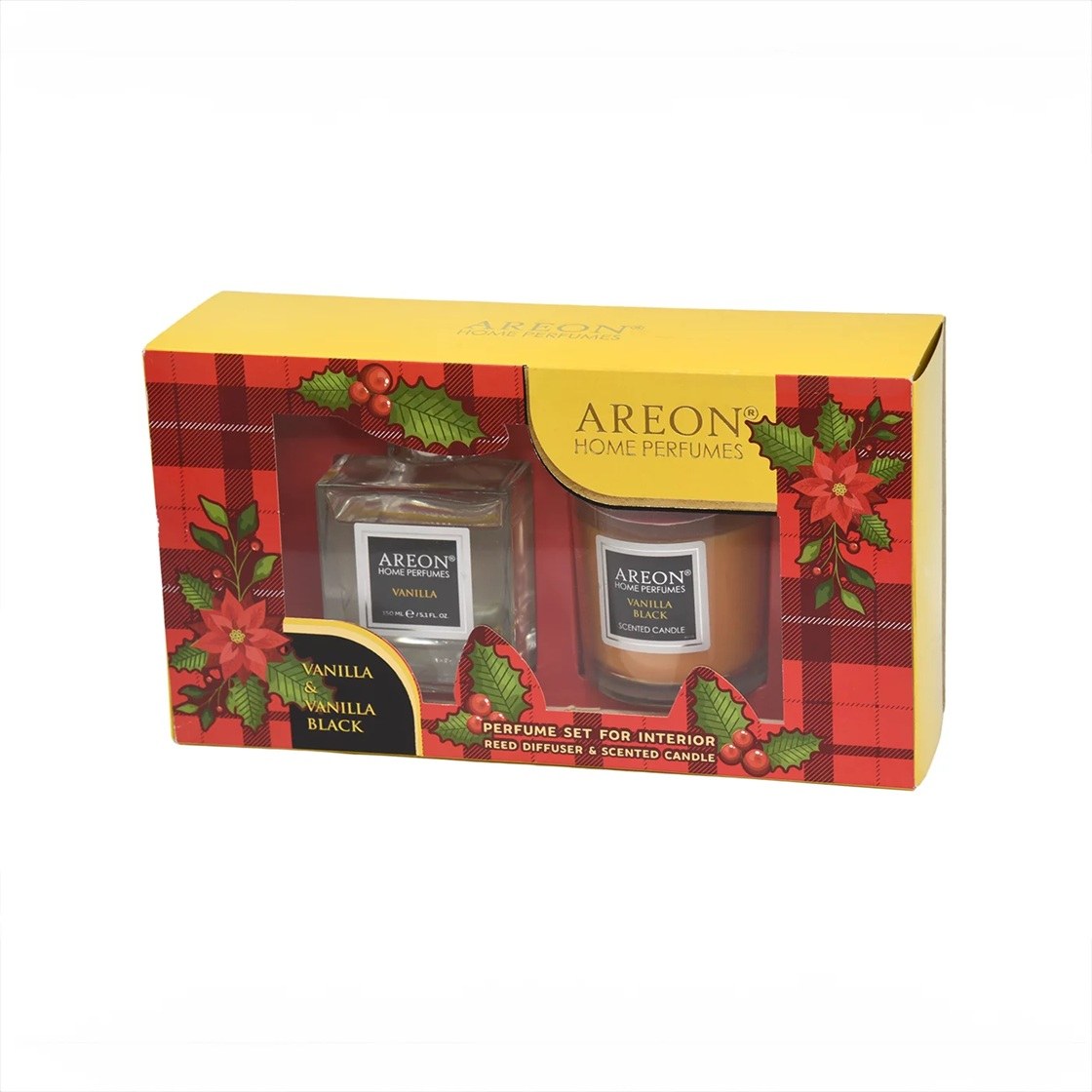 Areon Home Perfumes - Perfume Set For Interior (Diffuser Vanilla 150ml & Candle Vanilla Black 120g) φωτογραφία