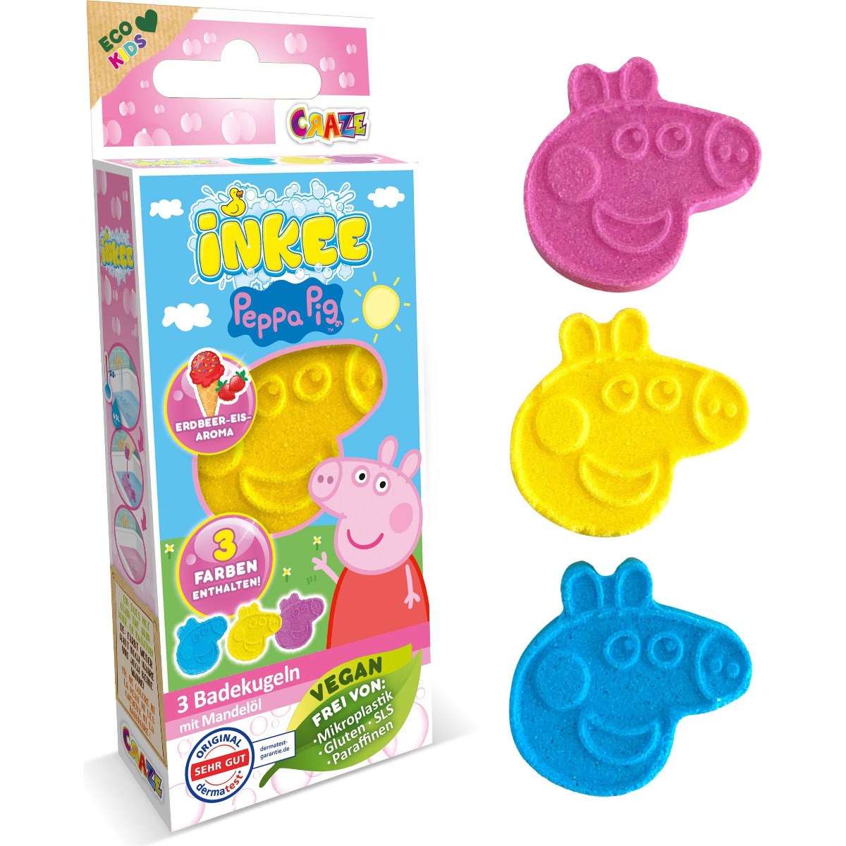 Craze Inkee Peppa Pig Bath Bomb (3x20g)