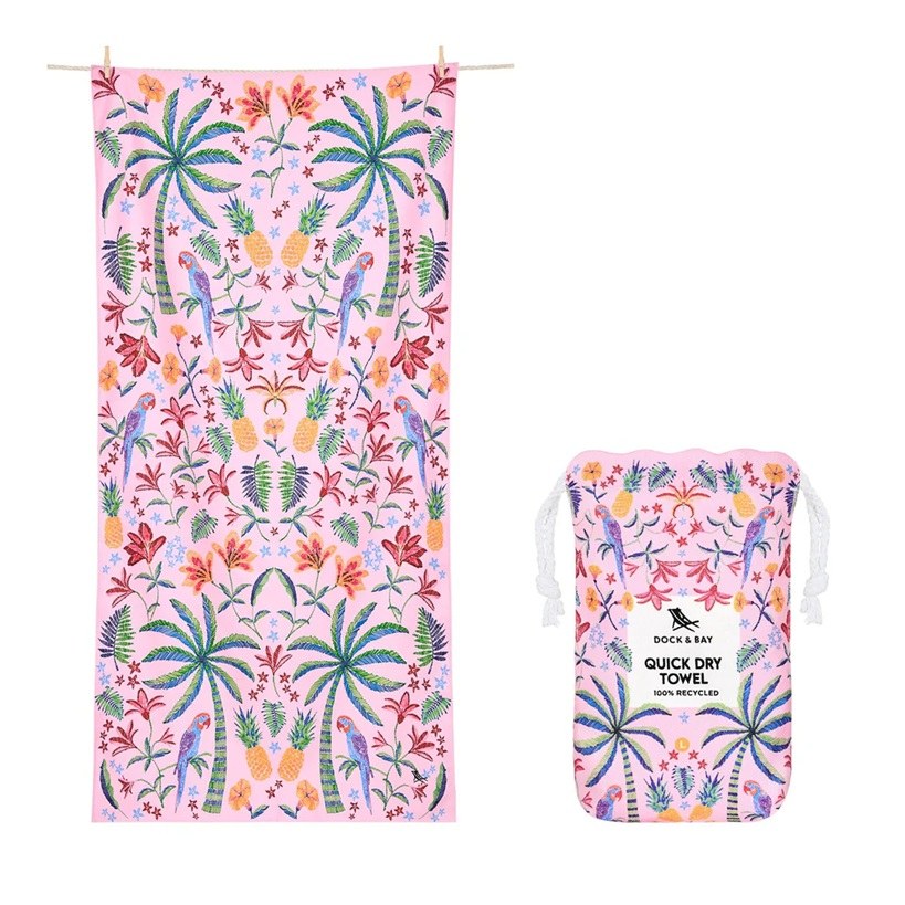Dock & Bay Dock & Bay Quick Dry Beach Towel - Pink Paradise L (160cm x 90cm)
