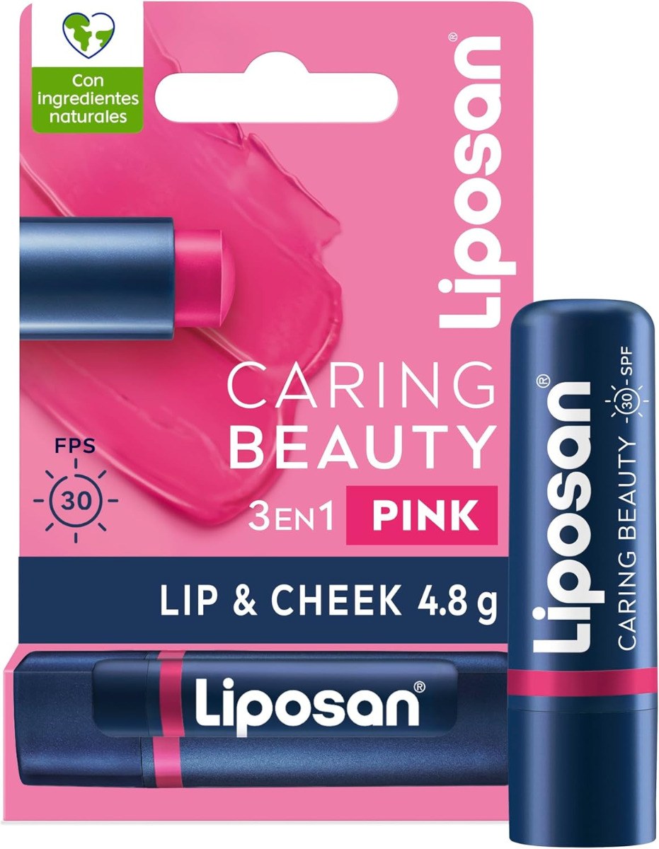 Liposan Caring Beauty 30 SPF 3 In 1 Lip & Cheek Lip Balm - Pink (4.8g) φωτογραφία