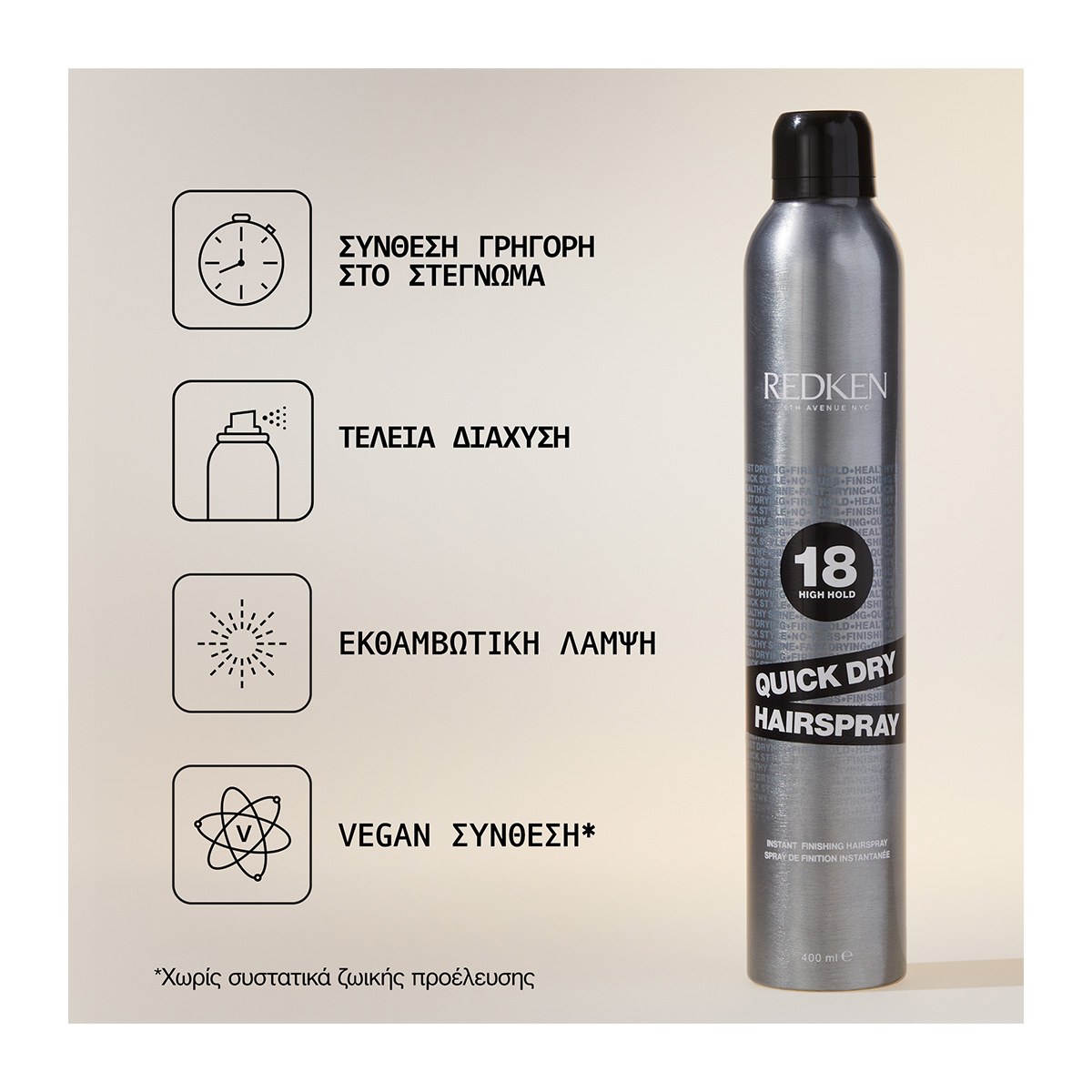 Redken - Quick Dry Hairspray 18 High Hold (400ml) φωτογραφία
