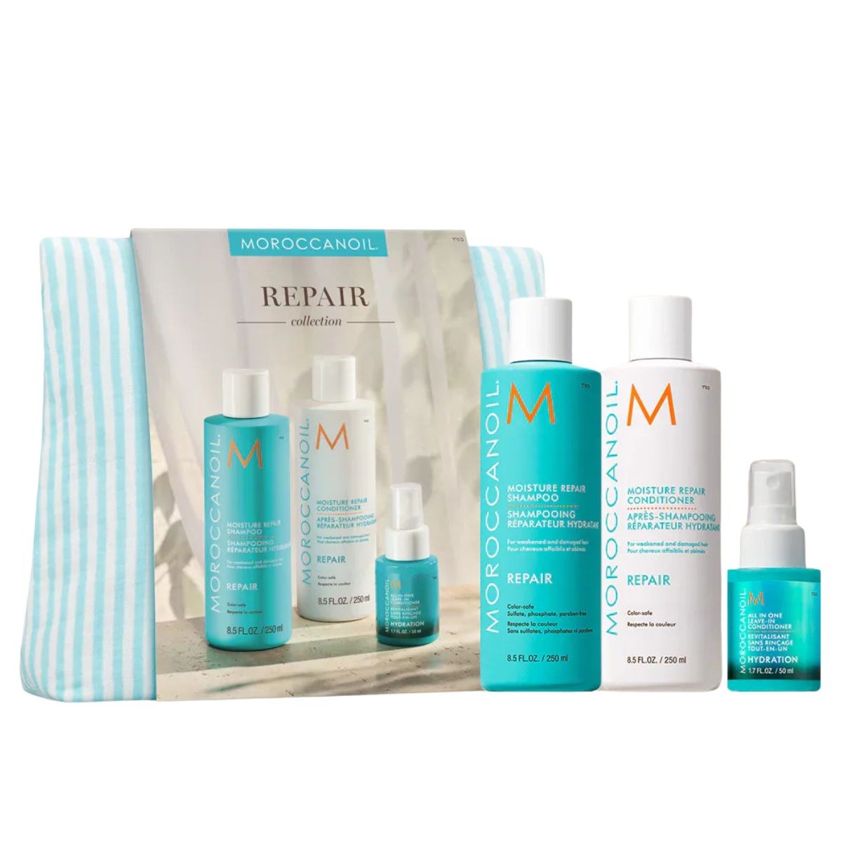 Moroccanoil Repair Collection Spring Set (Shampoo 250ml, Conditioner 250ml & Leave-in Conditioner 50ml)