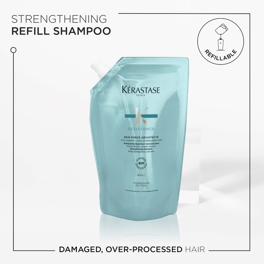 Kérastase Resistance Bain Force Architecte Strengthening Shampoo Refill (500ml) φωτογραφία