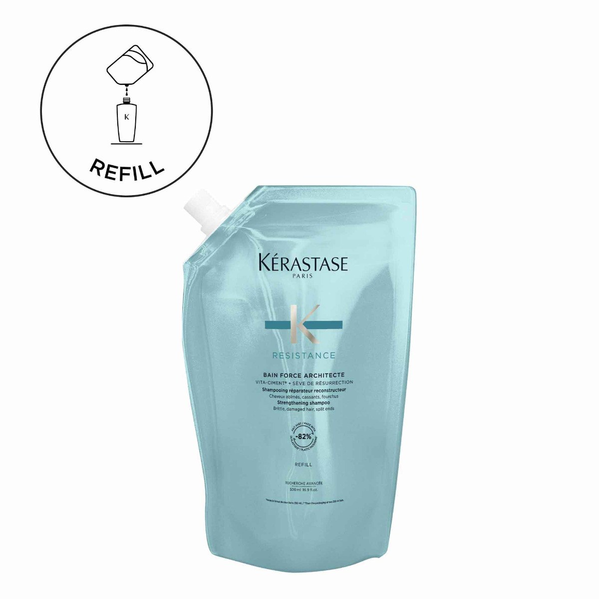 Kérastase Resistance Bain Force Architecte Strengthening Shampoo Refill (500ml) φωτογραφία