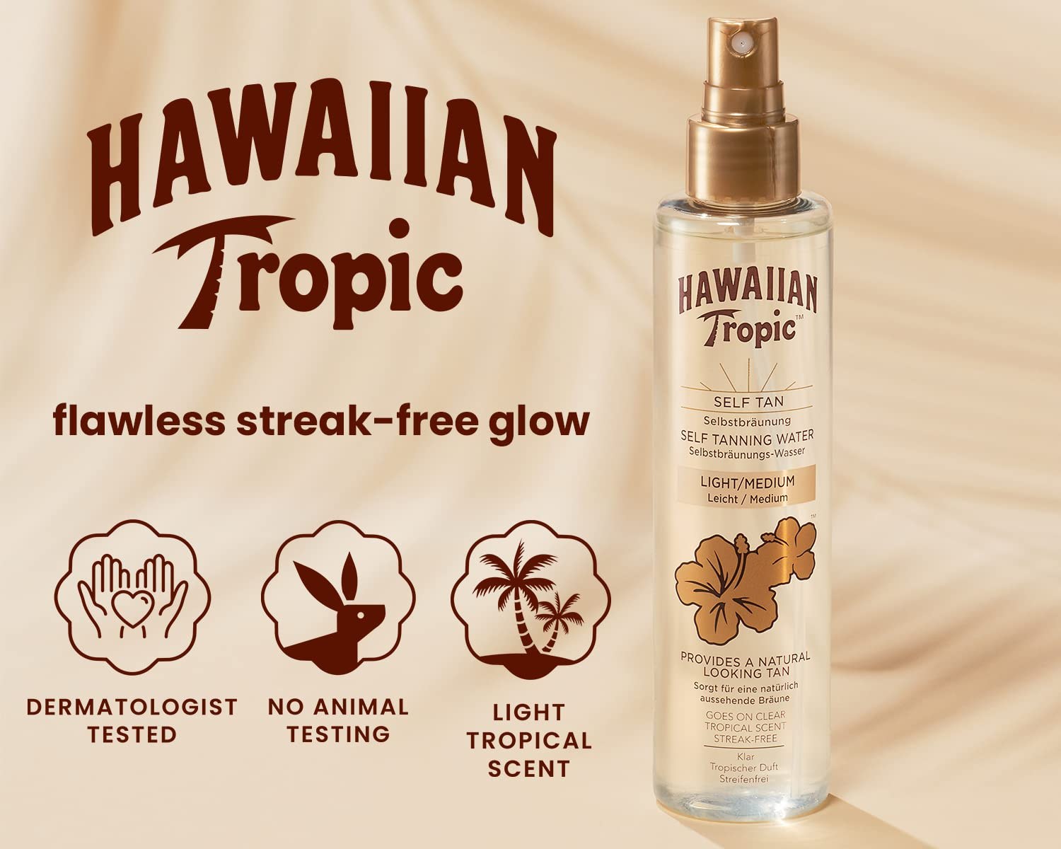 Hawaiian Tropic Self Tan Self Tanning Water - Light/Medium (190ml) φωτογραφία