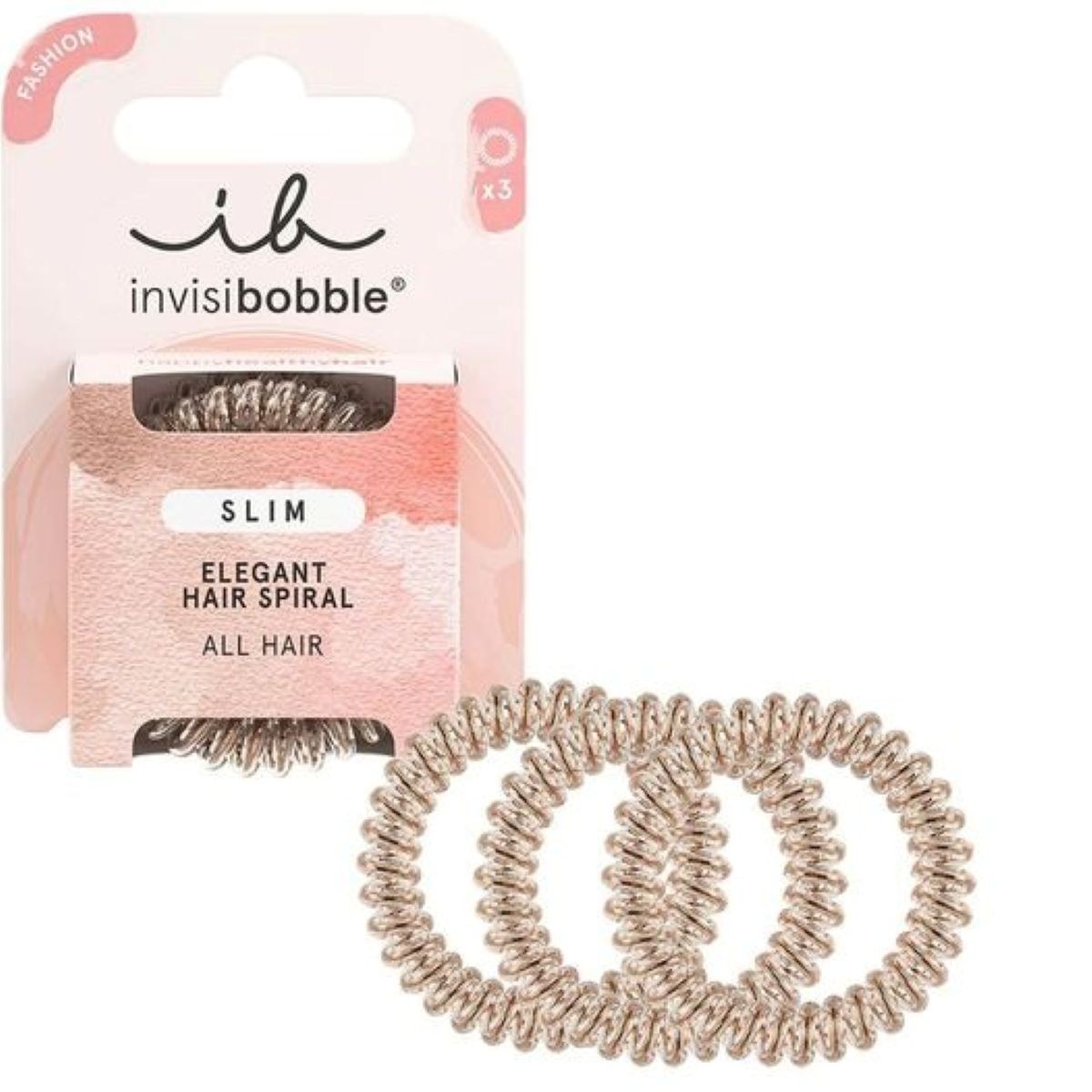 Invisibobble Slim Elegant Hair Spiral - Bronze Me Pretty (3pcs)