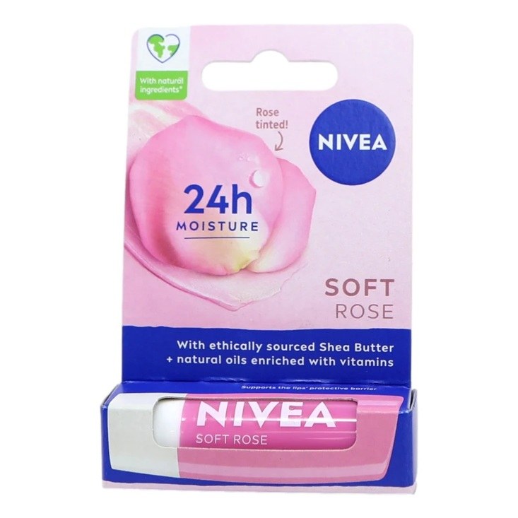Nivea Caring Lip Balm - Soft Rose (4.8g)
