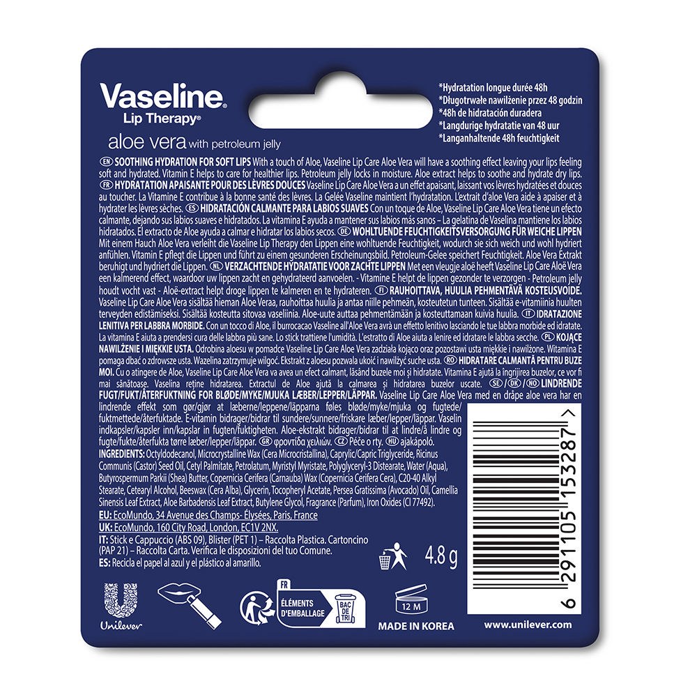Vaseline® Lip Therapy Lip Balm - Aloe Vera (4.8g) φωτογραφία