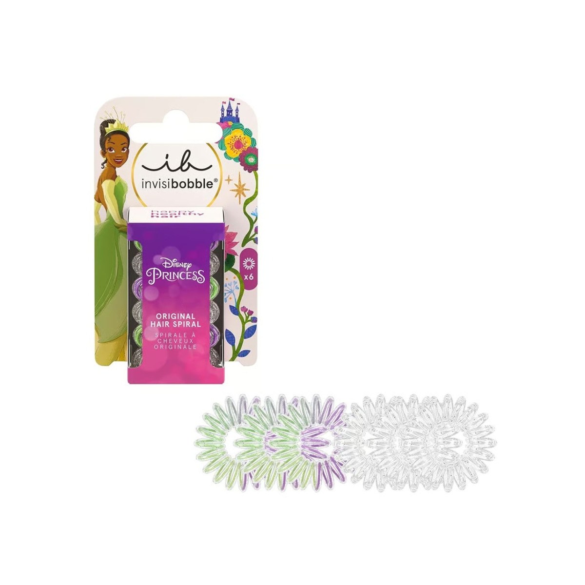 Invisibobble Disney Princess Original Hair Spiral - Tiana (6pcs)