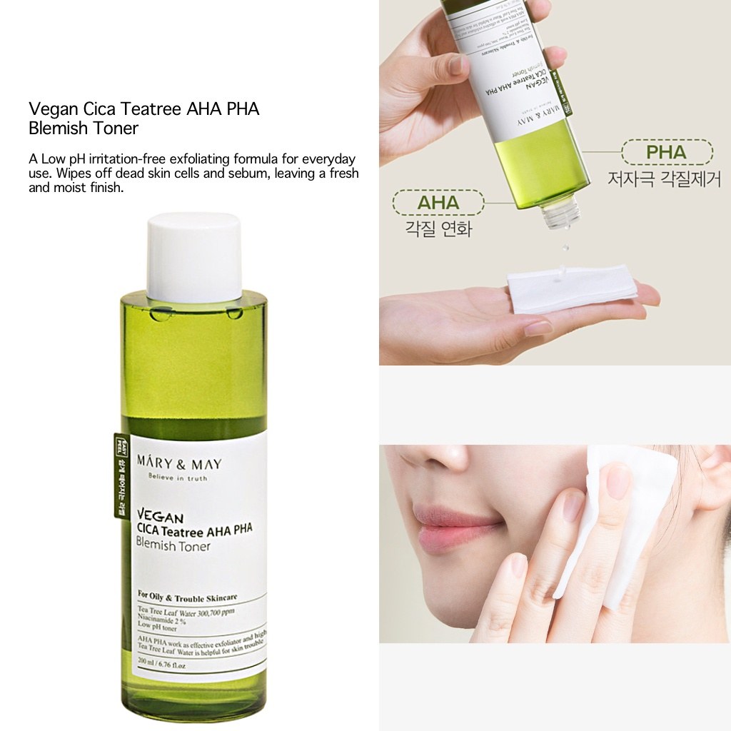 Mary & May Believe In Truth Vegan Cica Tea Tree AHA PHA Blemish Toner (200ml) φωτογραφία